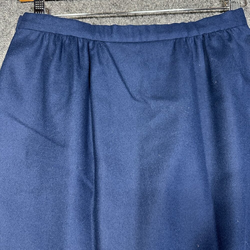 Vintage Pendleton Skirt Womens 8 Blue Wool Pencil Lined Button Waist Made in USA - Picture 5 of 5